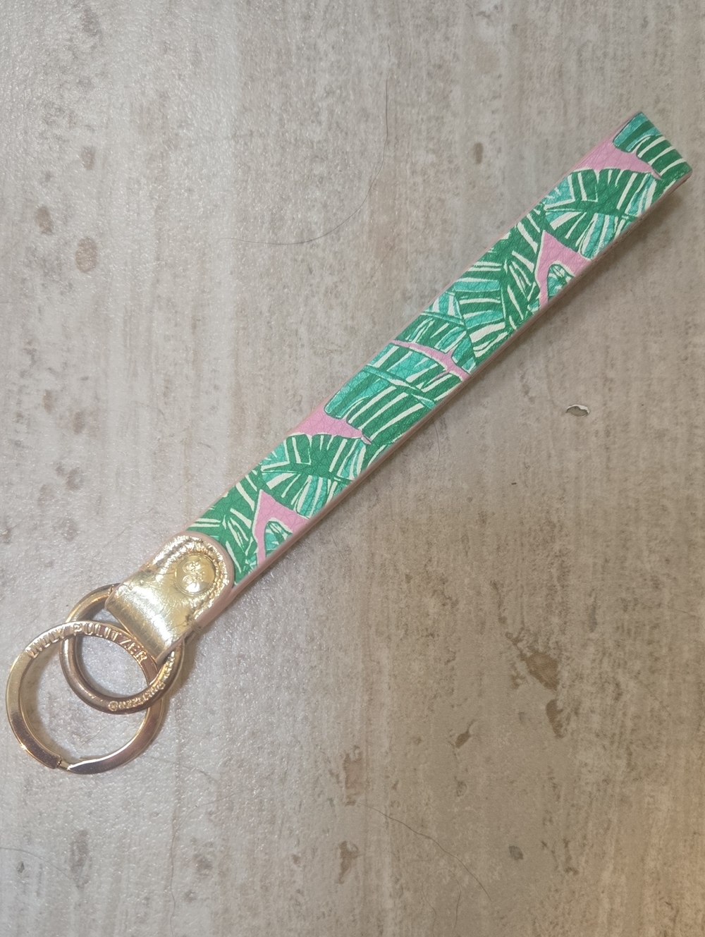 Lilly Pulitzer Green/Pink Design  Strap Wrist Keychain